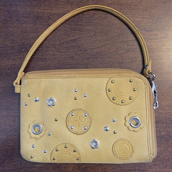 Fossil Handbags - 37. Fossil yellow leather fold wallet